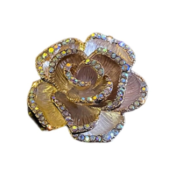 Broche de , hermoso, elegante, exquisito, alfiler de pecho, alfileres florales simples Blanco jinwen Broches