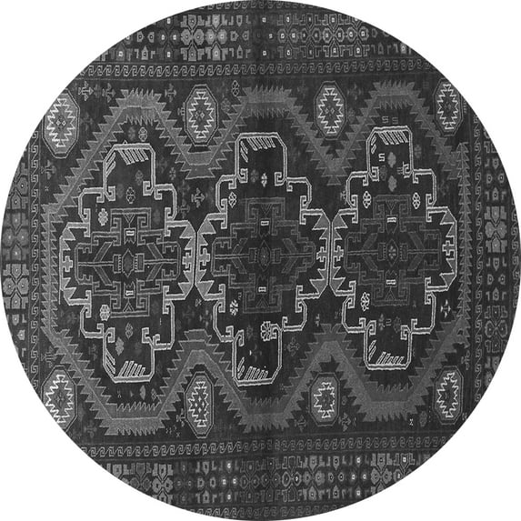 Ahgly Company Indoor Round Persian Gray Traditional Area Rugs, 8' Round