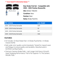 thumbnail image 2 of Rear Brake Pad Set - Compatible with 2000 - 2005 Pontiac Bonneville 2001 2002 2003 2004, 2 of 2