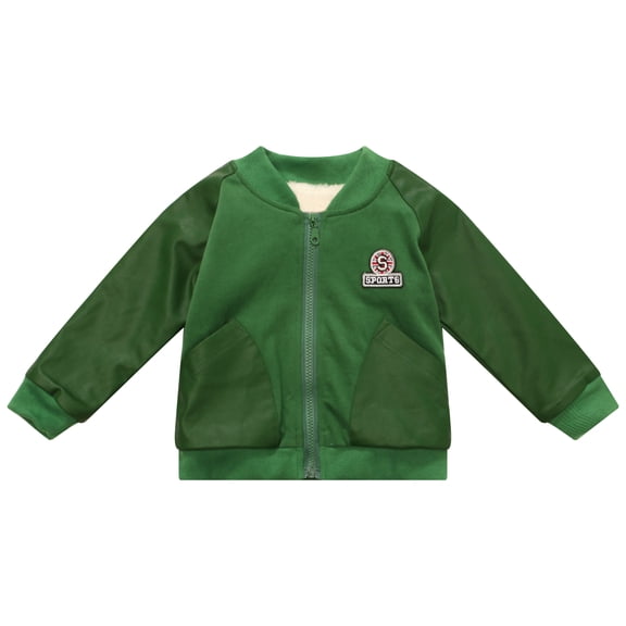 Richie House Boys' Coat with Faux Leather Sleeve RH1419