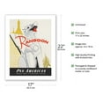 thumbnail image 2 of Rangoon (Yangon) Burma - Shwedagon Pagoda - Vintage Airline Travel Poster by Aaron Amspoker c.1955 - Bamboo Fine Art 290gsm Paper (Unframed) 17x22in, 2 of 4