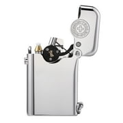 Classic Retro Soft-Flame Brass Kerosene Lighter,Refillable, Automatic Ignition, Safety Lock, Grinding Wheel, Swiss,Luxury, Collectible, Men's Gift, Thorens Gen 1 Single Claw Glossy with Brand Emblem