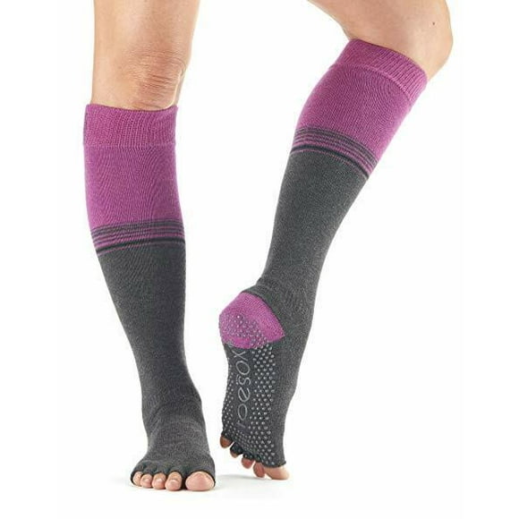 ToeSox Grip Pilates Barre Socks Non Slip Scrunch Half Toe for Yoga & Ballet (S)