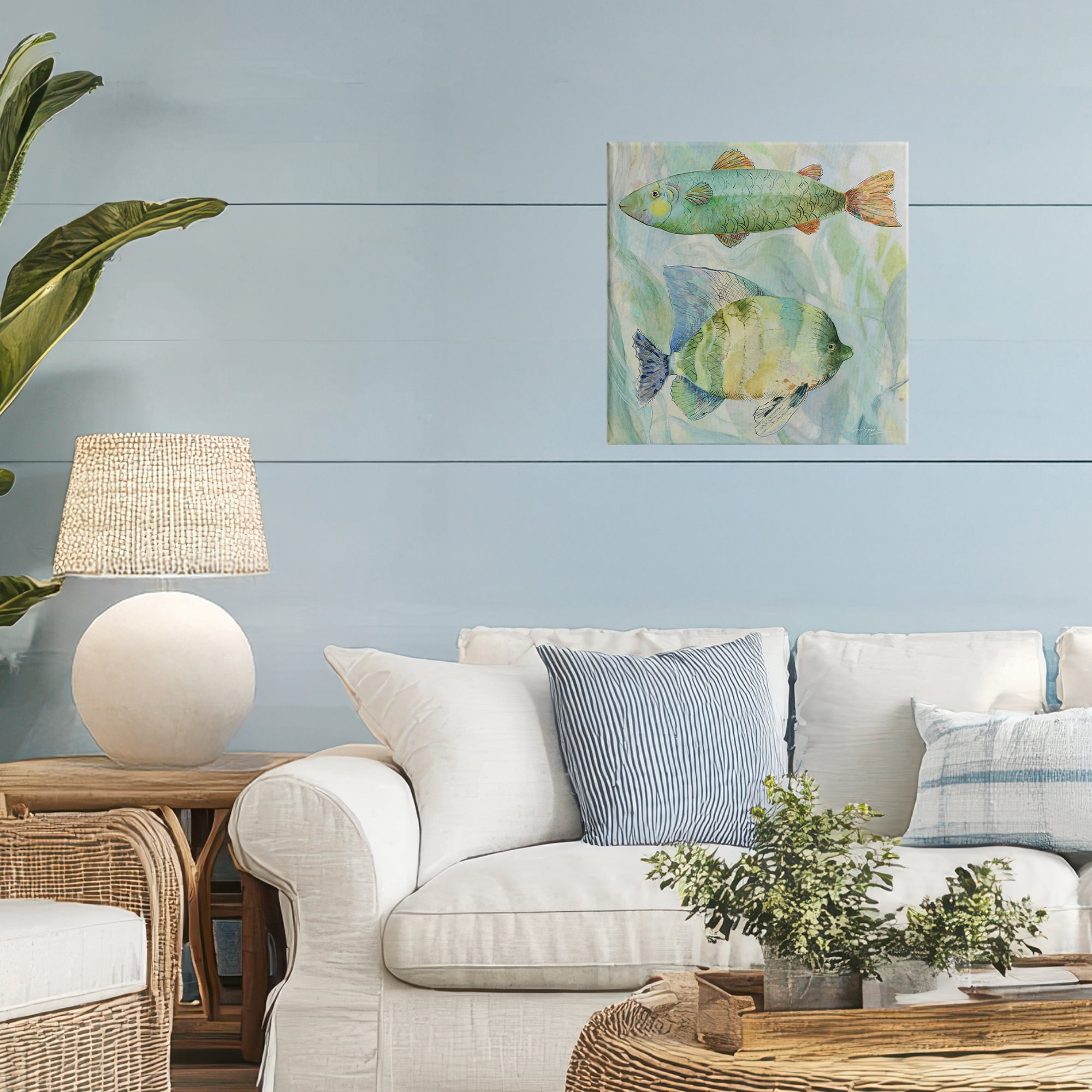 Stupell Industries Sweet Fish Duo Watercolor Canvas Wall Art, design by Lorenzo Collective