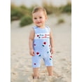 thumbnail image 5 of BemeyourBBs Girls Independence Day Sleeveless Popsicles Letter Embroidery Jumpsuit, 5 of 9