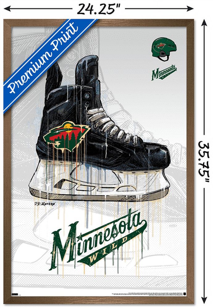 NHL Minnesota Wild - Drip Skate 21 Wall Poster, 22.375" x 34", Framed