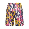 thumbnail image 3 of Men's Pajama Shorts Bottoms with Pockets Soft Lightweight Lounge Sleep Wear Pink Yellow Leopard, 3 of 6