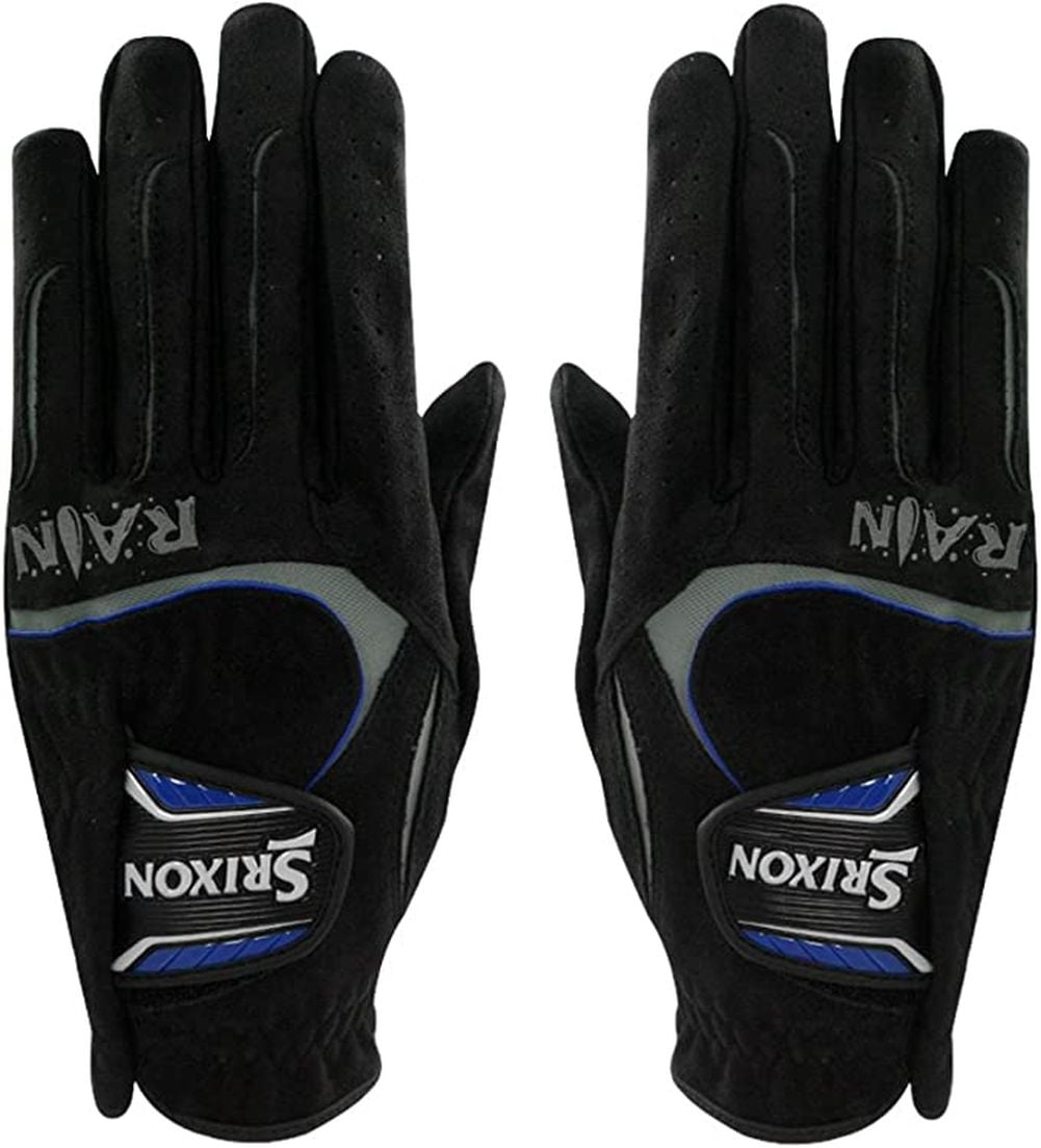NEW Srixon Golf Pair of Men's Rain Gloves Black Microfibre - Size S Regular