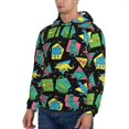 thumbnail image 3 of Naloa Geometric Dinosaur Men's Casual Hooded Collar Drawstring Hoodies Pullover Sweatshirts Casual Long Sleeve Shirts-XX-Large, 3 of 7