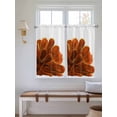 thumbnail image 6 of Tier Curtains 45 Inches Long, Burnt Orange Window Treatment Curtain Drapes, Sparkle Gold Stained Floral Flower Art Window Half Privacy Curtains for Bedroom Bathroom, 42"x45", 2 Panels, 6 of 7