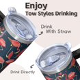 thumbnail image 4 of Flamingo Tumbler 20OZ with Handle Stainless Steel Insulated Coffee Mug Cup Leak Resistant Double Wall Vacuum Design Perfect Gifts for Women Girls on Birthday Christmas Summer, 4 of 6
