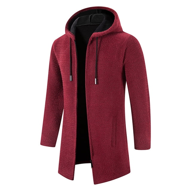 Babysbule Manteaux d'Hiver pour Hommes Liquidation Mode Décontractée Cardigan Patchwork Chandail Manches Longues Bouton Col Rabattu Haut Chandail Manteau