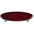 thumbnail image 1 of Garnet Red Oval Glass Cabinet Pull - Aluminum Post, 1 of 1
