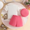 thumbnail image 3 of WhouRiu Infant Girls Outfits Floral Short Sleeve T Shirt Skirts with Hat Baby Formal Summer Holiay Outfit Set,3-Piece Pink,Size 12-18 M, 3 of 3