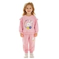 thumbnail image 3 of enyan Little Girls Fall Winter Outfit Size 1-8T Cotton Cute Print Long Sleeve Top and Pant Toddler Girl Clothes(Pink,7-8 Years), 3 of 6