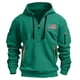 thumbnail image 4 of Sudadera con capucha para hombre, con estampado de bolsillo, media cremallera, cordón ajustable, informal, deportiva, de manga larga, blusa de poliéster, 4 of 5