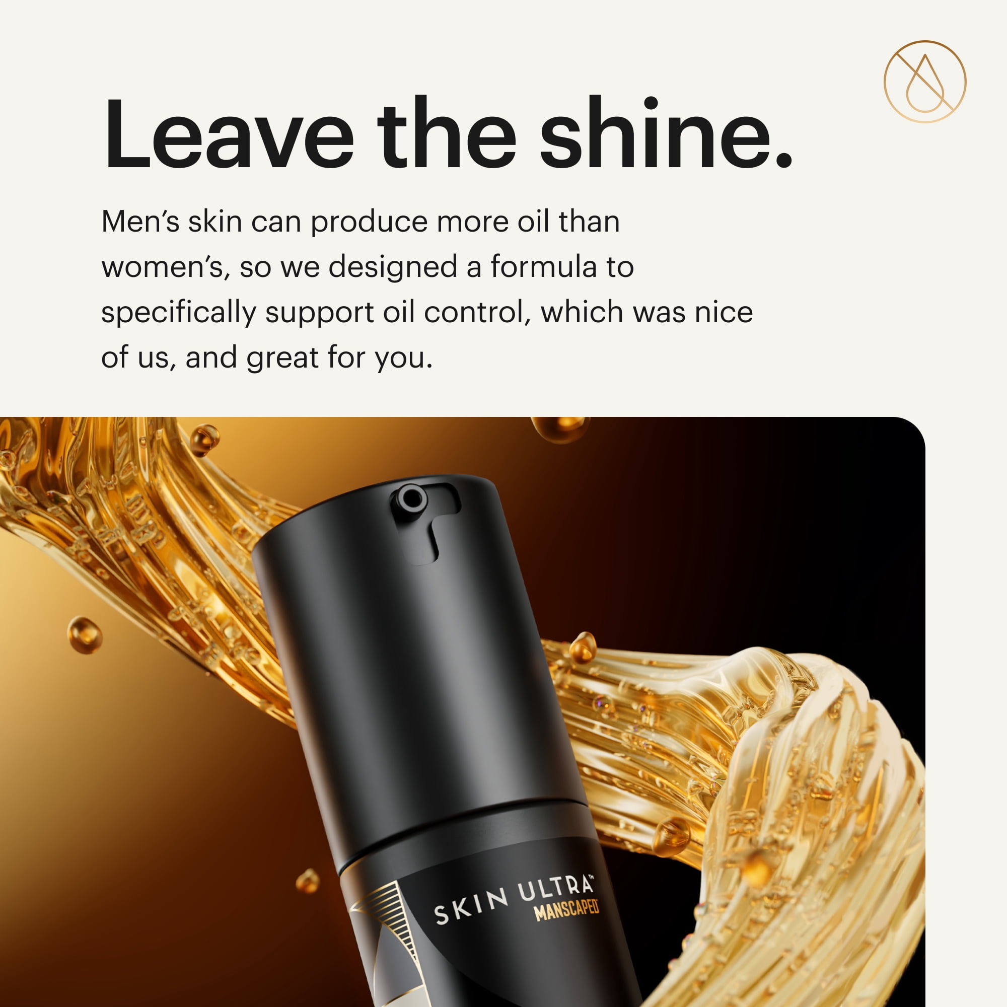 MANSCAPED® Skin Ultra™ Brightening Serum - Men's Vitamin C Face Serum Formulated to Improve Skin Tone, 1 fl oz