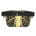 thumbnail image 3 of Rateoe Gold Spider On The Web Print Fanny Pack Belt Bag for Women and Men, Square Double-Layer Waterproof Waist Pack with Adjustable Strap for Hiking, Jogging, Cycling, 3 of 9