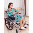 thumbnail image 5 of Pinspark Open Back Hospital Gowns for Women Post Shoulder Surgery Tear Away Snap Chemo Port Adaptive Clothing with Pockets, 5 of 6