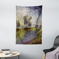 thumbnail image 1 of Woodland Tapestry, Watercolor Style River Scene Floral Composition with Trees Pastoral Nature, Wall Hanging for Bedroom Living Room Dorm Decor, 40"W X 60"L, Apple Green Blue, by Ambesonne, 1 of 2