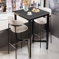thumbnail image 3 of Wisfor 4 Person Vintage 41.4" High Pub Bar Table Breakfast Dining Tables Sturdy Metal Frame, Matte Gray, 3 of 11