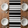 thumbnail image 6 of Black Grey Stripe Table Runner - 48 Inch Long, Kitchen Dining Table Runner Dresser Scarves, Farmhouse Minimalist Striped Farmhouse Decor for Coffee Tables Wedding Party Banquet, 6 of 8