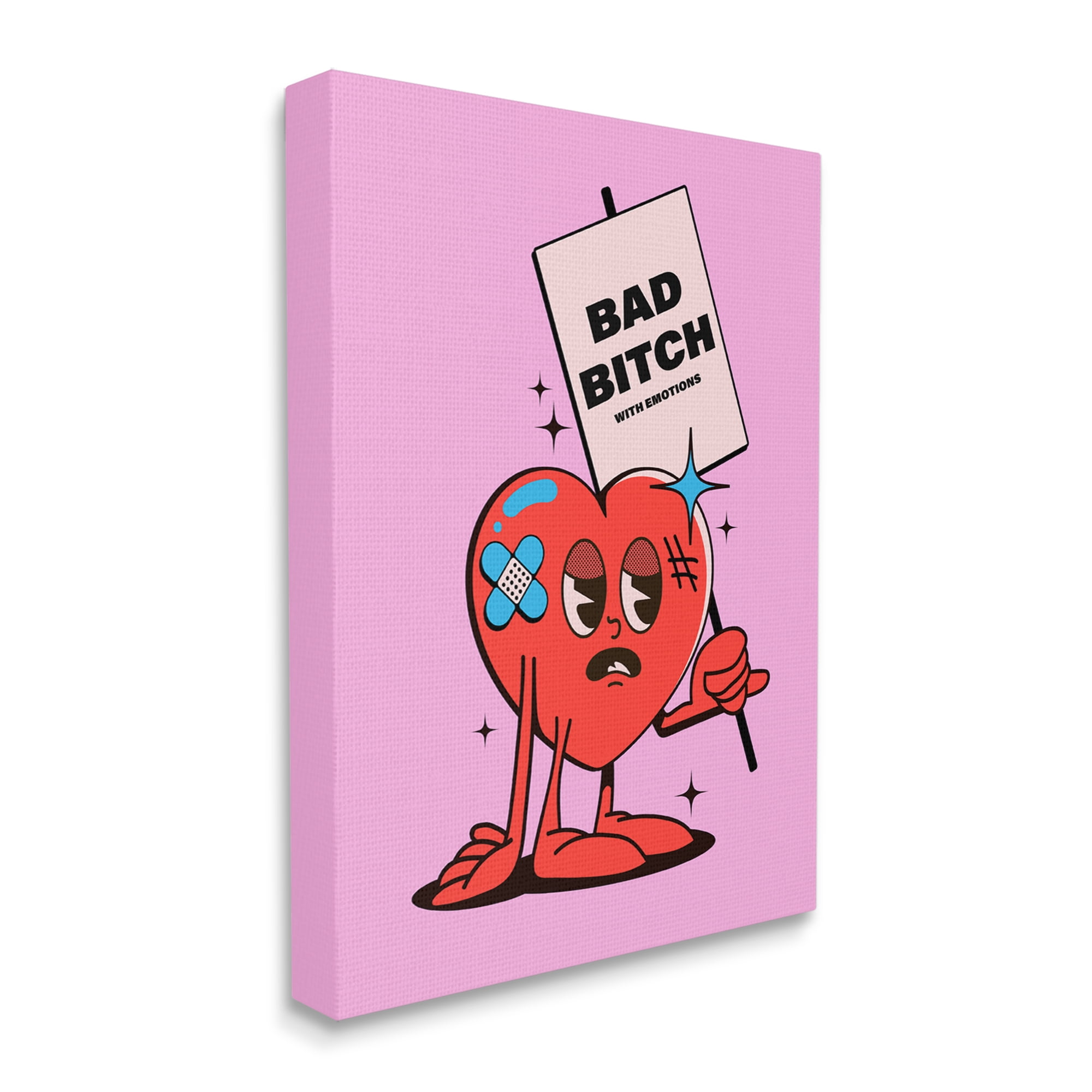 Stupell Industries Bad B*tch Emotional Heart Abstract Painting Gallery Wrapped Canvas Art Print Wall Art, 36 x 48