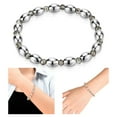 thumbnail image 3 of Pulseras para mujer, regalos populares para mujer, pulsera de imán negro de piedra volcánica dorada, pulsera para mujer, joyería blanca, pendientes., 3 of 5