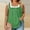 Green, variant on CLOISE Tank Tops for Women Blue Summer Square Neckline Loose Casual T Shirts Fashion Comfy Sleeveless Solid Fold Pleated Breathable Soft Blouse 3XL