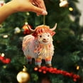 thumbnail image 4 of dajkiuy Cartoon Cow Decorative Hanging Ornaments for Christmas Tree, Lovely Animal Home Decor Cars Backpacks Acrylic Highland Cow Pendants Christmas Tree Decorations, 4 of 5