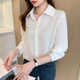 thumbnail image 2 of Fashion elegant satin shirts solid color ladies shirts causal Women's Blouses Spring Long Sleeve Shirts Tops Blusas Mujer, 2 of 5