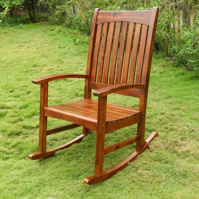 International Caravan Highland Acacia Americana Rocking Chair Stain Walmart