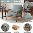 thumbnail image 6 of IVV Upholstered Accent Chair with Thick Seat Cushion and Lumbar Pillow, Teal Corduroy Leisure Armchair with Solid Wood Legs for Living Room, Bedroom, Reading Nook, Apartment & Small Spaces, 6 of 10