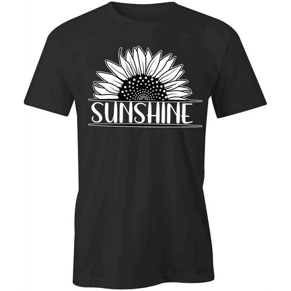 Sunshine T-Shirt | Pretty Flower Black Tee Gift