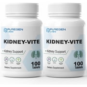 Puregen Labs Kidney-Vite Premier Kidney, Renal Support Supplement - 100 Tablets - 2PK