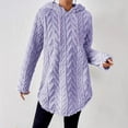 thumbnail image 3 of Women's Mid-Length Plush Fleece Drawstring Hooded Sweater, Oversized Soft Pullover with Long Sleeves, Thermal Comfort Wear for Autumn Winter Casual Outfits and Daily Lounge Light Violet XL, 3 of 8