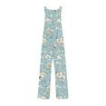 thumbnail image 3 of UPPADA Boho Jumpsuits for Women Casual Sleeveless Spaghetti Strap Rompers Floral Print Wide Leg Jumpsuits Overalls Dressy Trendy One Piece Outfits Multicolor,L, 3 of 5