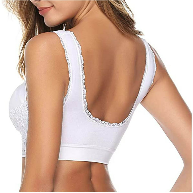YWDJ Bras for Women Push Up No Underwire Front Closure Front Clip Zip Front  Front Snap Lace Sports Front Hook Front Close for Sagging Breasts Cross