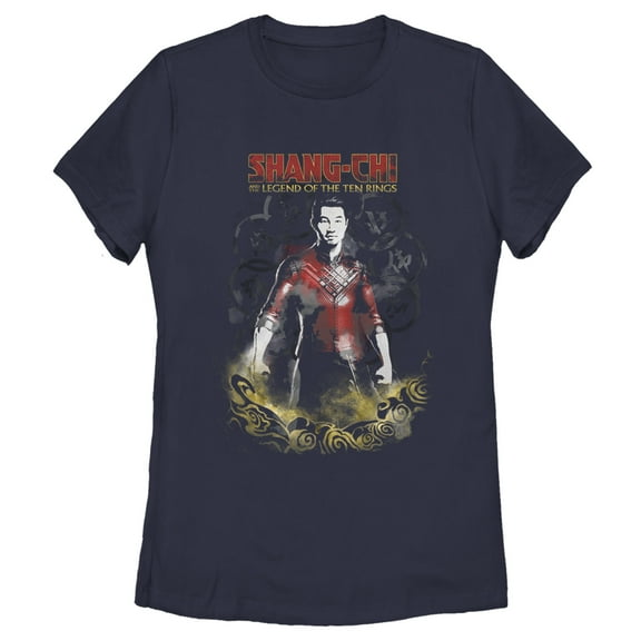 Women's Marvel Shang-Chi and the Legend of the Ten Rings Watercolor Portrait  Graphic Tee Navy Blue X Large