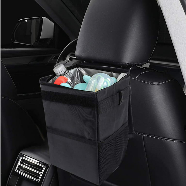 Car Trash Bag Automotive Garbage Can with Lid,Foldable Vehicle