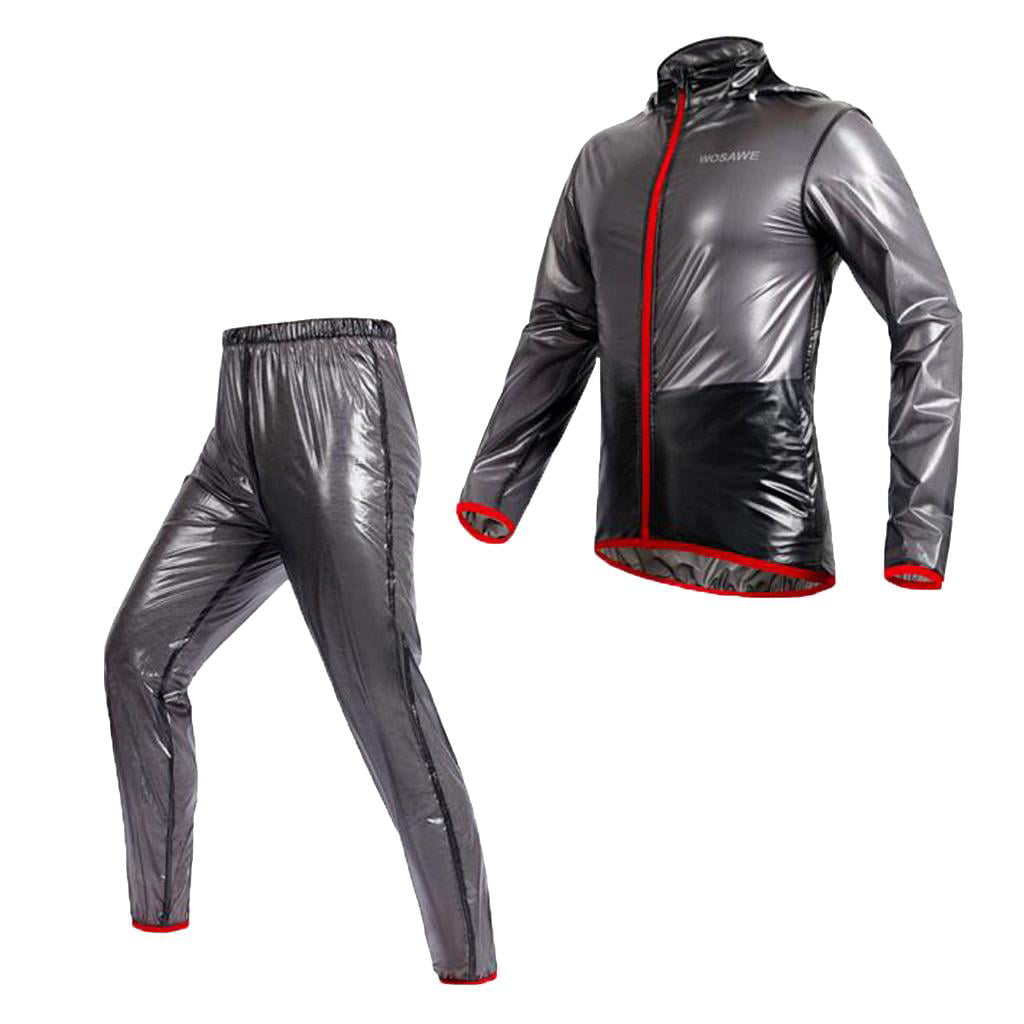 Reflective Cycling Jacket Pants Windproof Bike Riding Wind Coat Rain Suit 