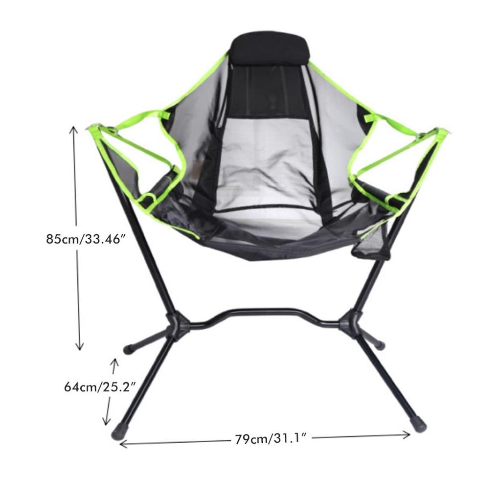Collapsible Rocking Chair Outdoor Recliner for Camper Hiker Multifunctional Automatic Tilt Leisure Rocking Chair - image 4 of 9