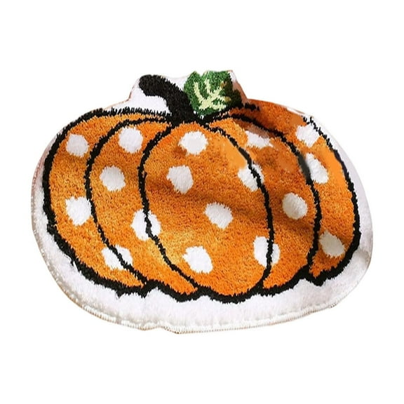 Fall Maple Leaf Bath Rug Non Slip Absorbent Pumpkin Bath Mat Decorative Washable Thanksgiving Rug for Living Room Bedroom Kitchen Decor, 27.5*23.6In