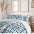 thumbnail image 6 of Ambesonne Plaid Duvet Cover Set, Traditional Squares Lines, 2-Calking, White and Blue Grey, 6 of 7