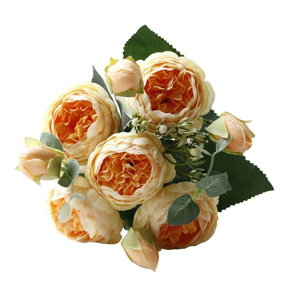 Flores Artificiales de las Peonías, Ramo de Novia de la Boda de la Peonía Falsa de Seda, 5 Cabezas de San Valentín Vibrante Decoración Del Hogar, Flores Artificiales de la Peonía