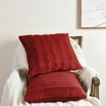 thumbnail image 3 of Cheer Collection Decorative Faux Fur Throw Pillows 24" x 24", Set of 2 - Maroon, 3 of 5