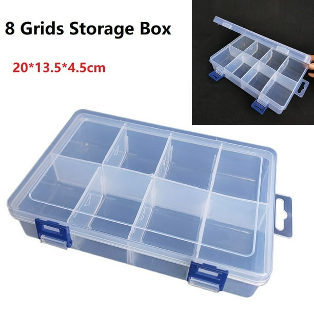 8 Adjustable Grids Compartment Storage Box Plastic Screw Holder