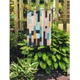 thumbnail image 2 of NUDECOR Watercolor Geo Geometric Multicolor Stripes and Teals Abstract Pattern Contemporary Garden Flag Decorative Flag House Banner 12x18 inch, 2 of 2