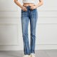 thumbnail image 2 of Gibobby Jeans mujer cintura alta Pantalones y vaqueros elásticos de talle para mujer con inserciones y bordes de colores y pantalones(Azul,CH), 2 of 5
