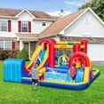 thumbnail image 4 of OLAKIDS Inflatable Water Slide , 8 in 1 Bounce House Water Park with 2 Slides Splash Pools, Climbing Wall, Water Gun, Basketball Rim, Outdoor Inflatable Obstacle Course for Kids Backyard, 4 of 9